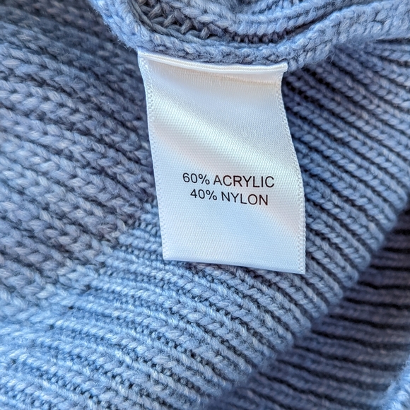 Rachel Zoe Mock Neck Knit Oversized Sweater in Blue Size M - Picture 2 of 7